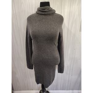 Women's Molly Bracken Turtleneck Acrylic Blend Sweater Dress Size S Gray